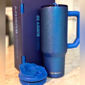 FrostBuddy ThiccBuddy Royal Glitz Tumbler 30oz LipBalm & Key Ring Holder Handle